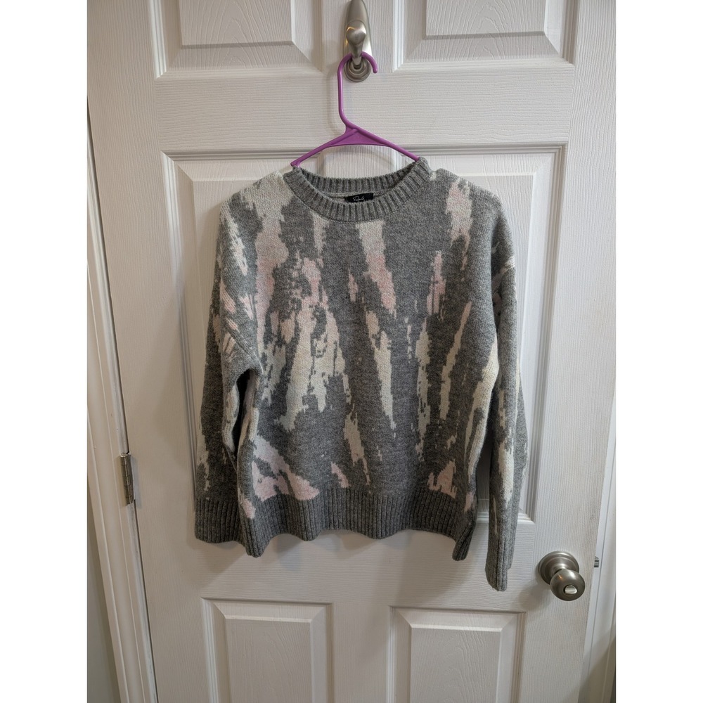 Rails Tie Dye Print Sweater Acrylic Wool Blend Gray Pink - Size XS